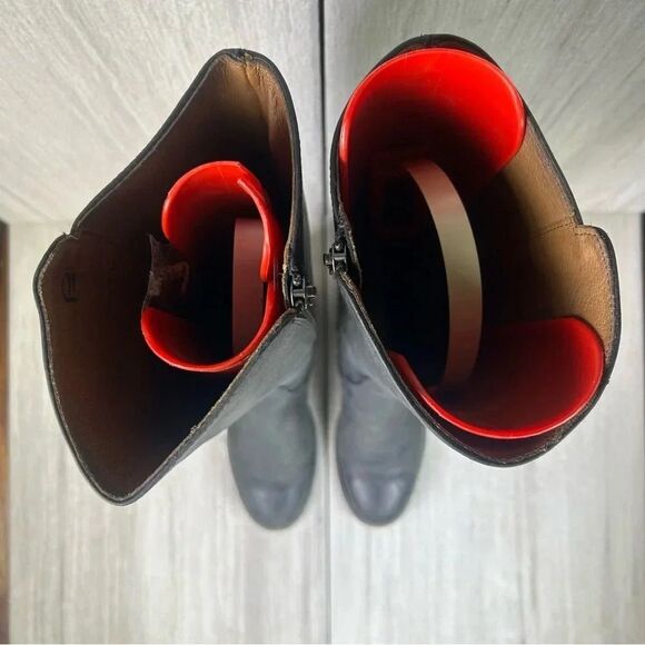 Frye Carly Melisa Pipping Leather Side Zip Tall Knee Riding Boot Women’s Size 6 - Picture 6 of 10